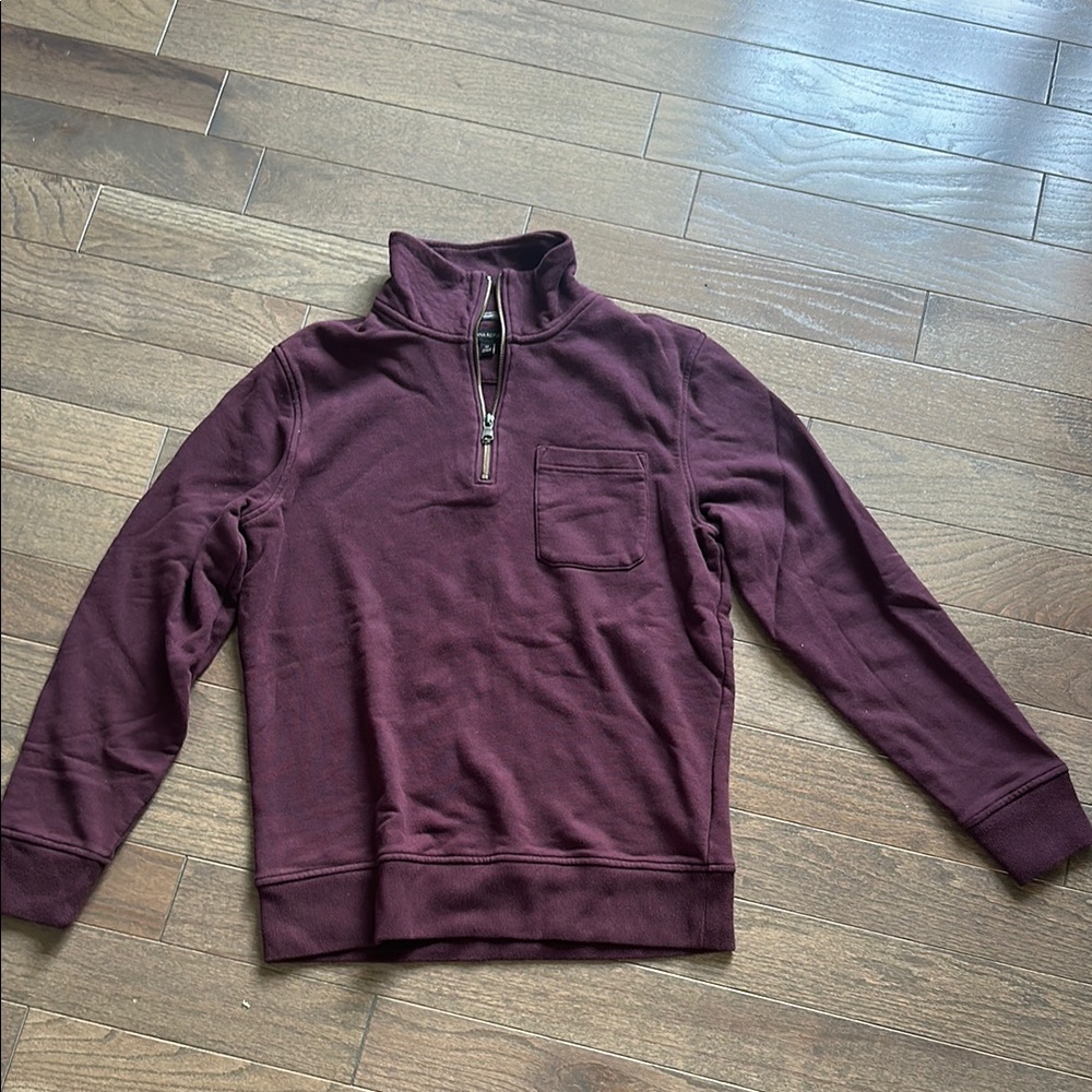 Banana Republic Men's Maroon Zip-Up Sweater
